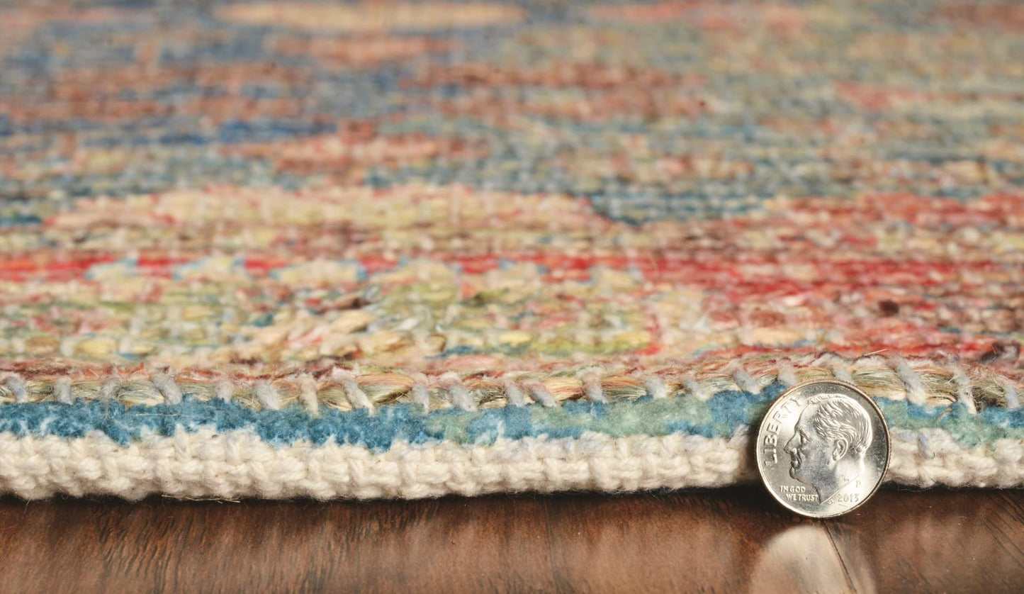 Kas Morris 2227 Blue Red Traditional Handwoven Rug