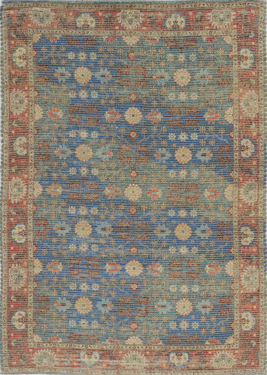 Kas Morris 2227 Blue Red Traditional Handwoven Rug