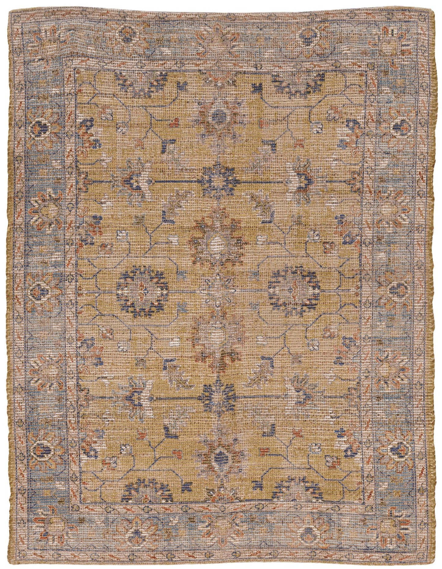 Kas Morris 2231 Gold Lt.Blue Traditional Handwoven Rug