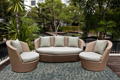 Kas Provo 5750 Teal Indoor/Outdoor Machine Woven Rug