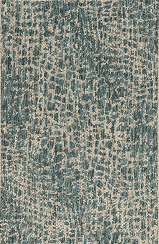 Kas Provo 5750 Teal Indoor/Outdoor Machine Woven Rug