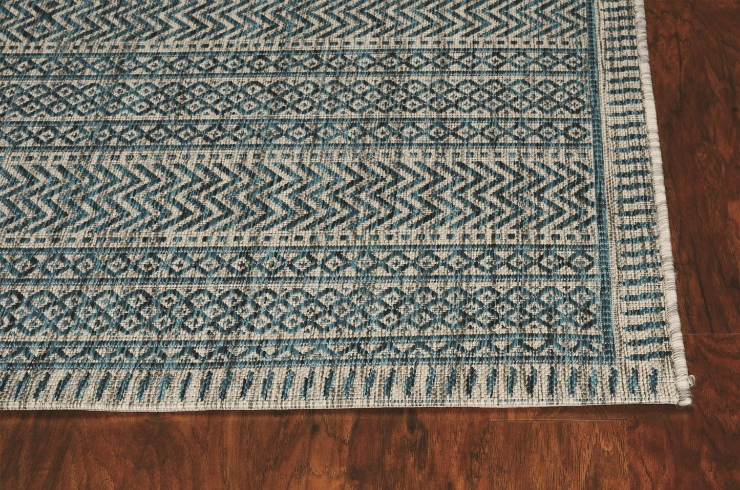 Kas Provo 5755 Teal Indoor/Outdoor Machine Woven Rug