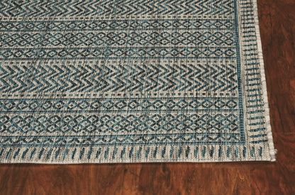 Kas Provo 5755 Teal Indoor/Outdoor Machine Woven Rug
