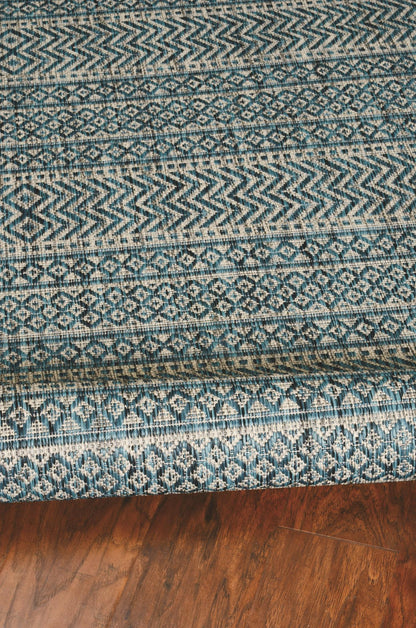Kas Provo 5755 Teal Indoor/Outdoor Machine Woven Rug