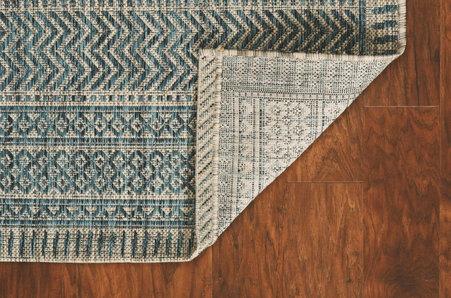 Kas Provo 5755 Teal Indoor/Outdoor Machine Woven Rug