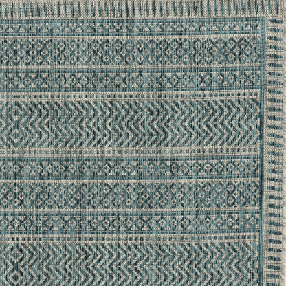 Kas Provo 5755 Teal Indoor/Outdoor Machine Woven Rug