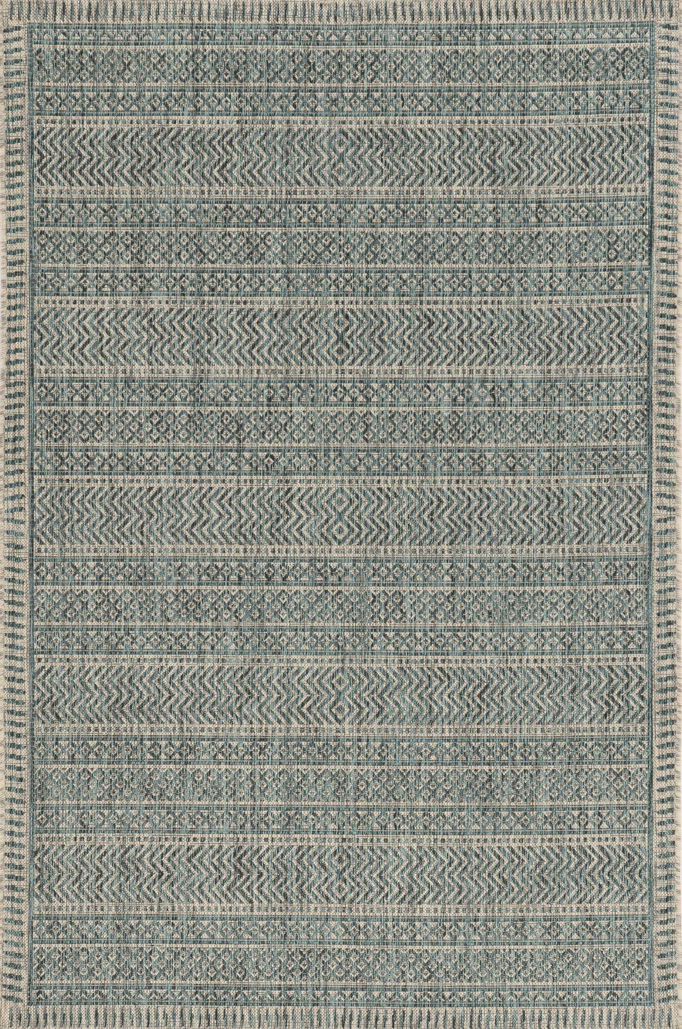 Kas Provo 5755 Teal Indoor/Outdoor Machine Woven Rug