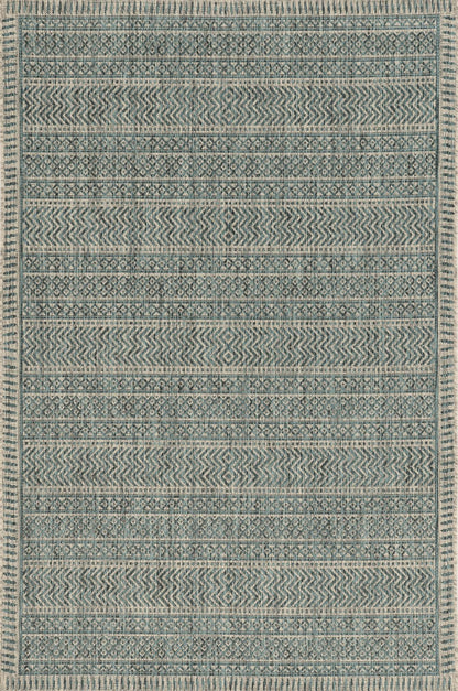 Kas Provo 5755 Teal Indoor/Outdoor Machine Woven Rug