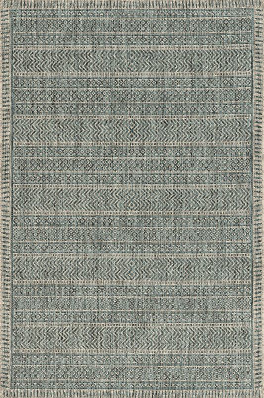 Kas Provo 5755 Teal Indoor/Outdoor Machine Woven Rug