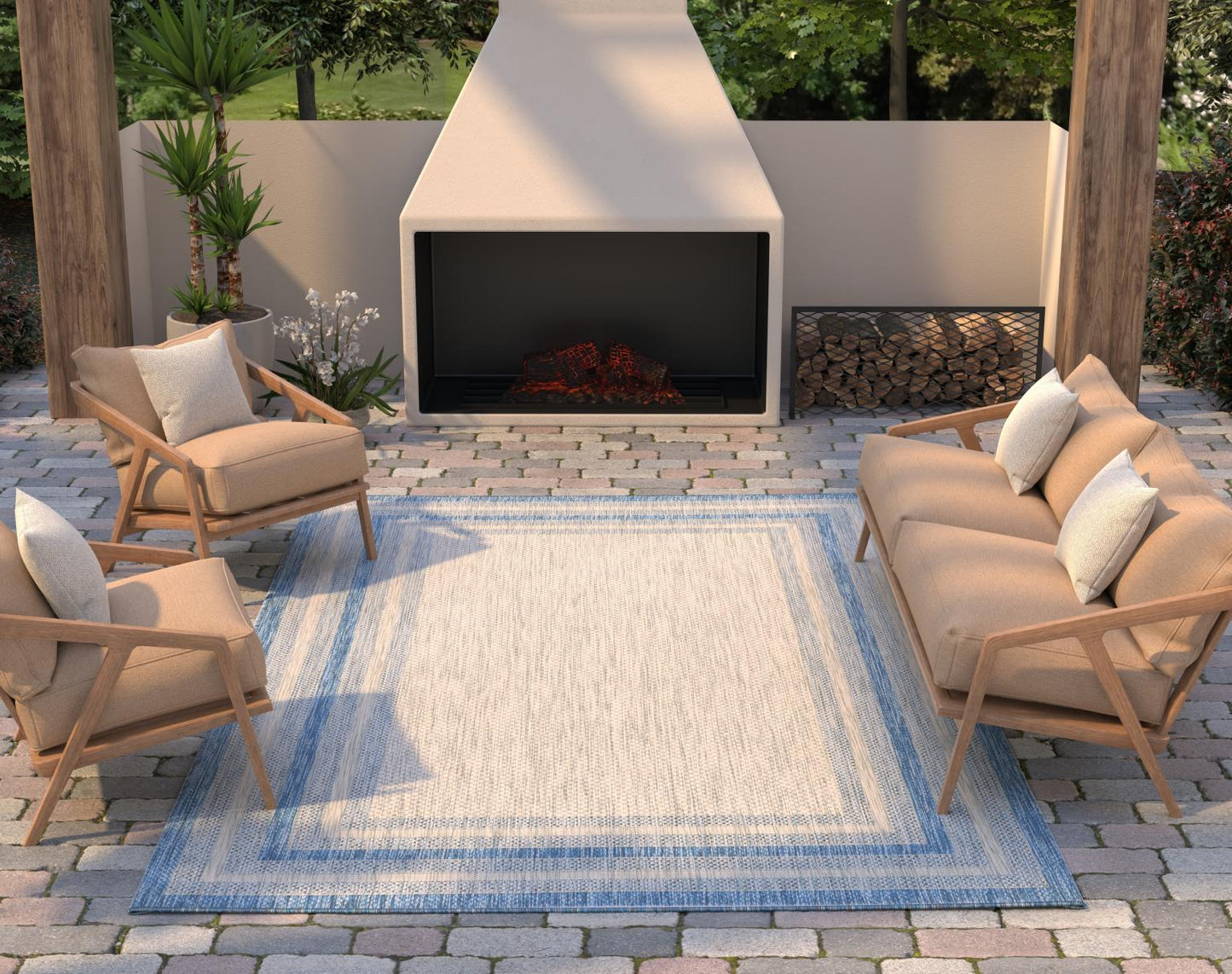 Kas Provo 5756 Grey Denim Indoor/Outdoor Machine Woven Rug