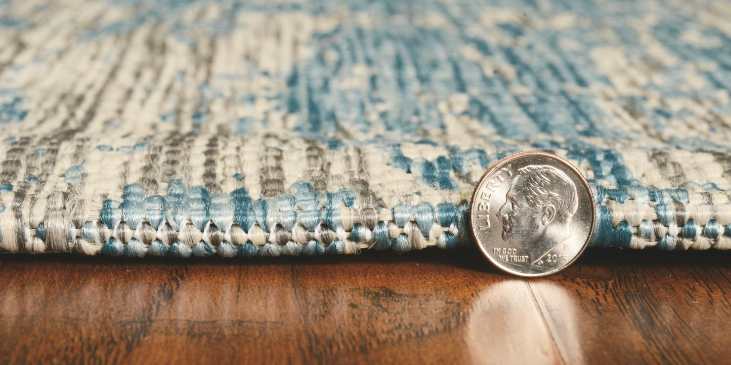 Kas Provo 5759 Teal Indoor/Outdoor Machine Woven Rug