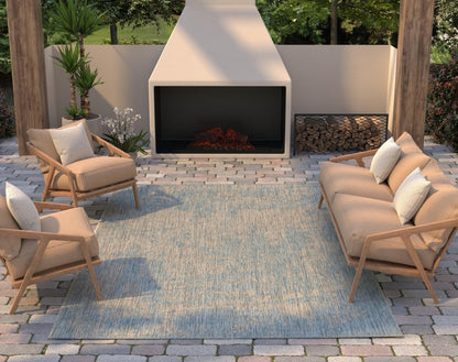 Kas Provo 5759 Teal Indoor/Outdoor Machine Woven Rug