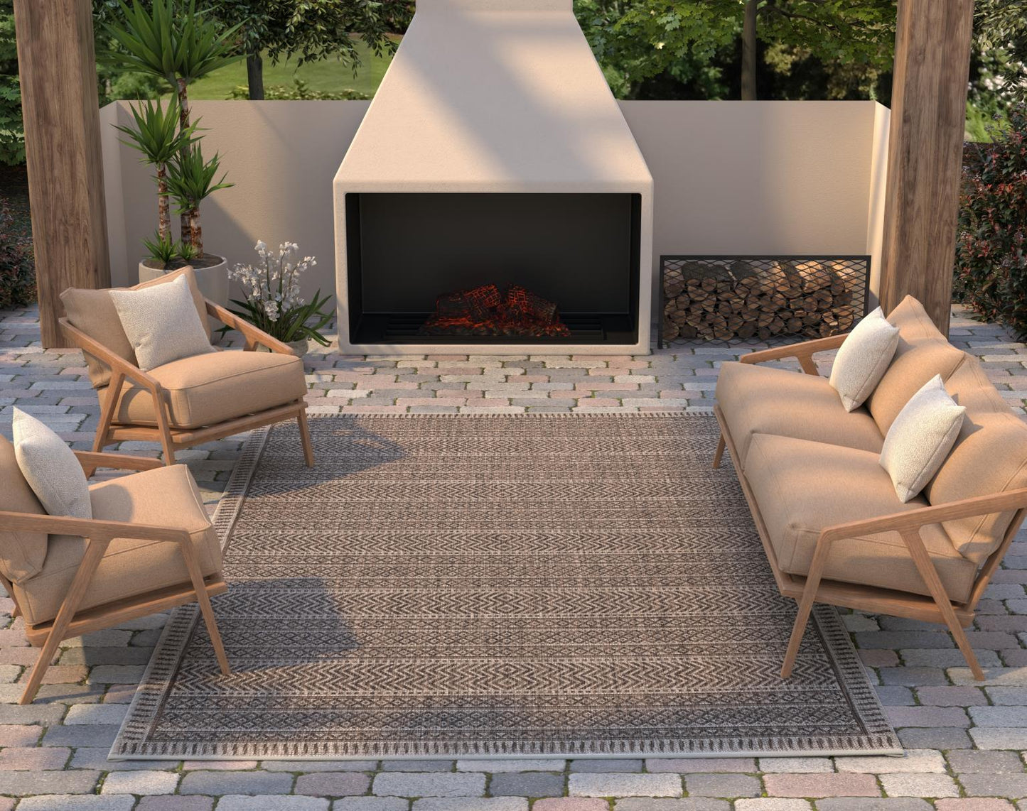 Kas Provo 5762 Mocha Indoor/Outdoor Machine Woven Rug