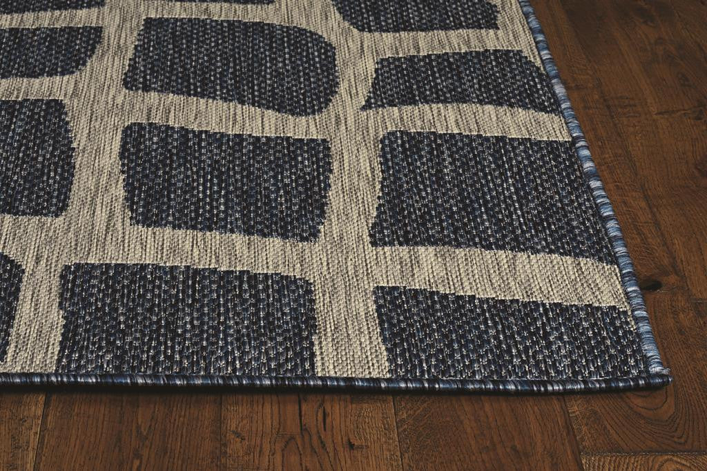 Kas Provo 5763 Blue Grey Indoor/Outdoor Machine Woven Rug