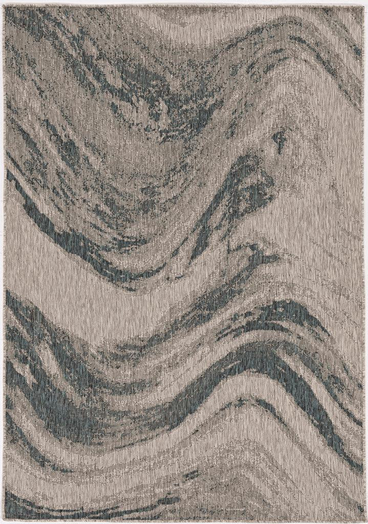 Kas Provo 5765 Grey Teal Indoor/Outdoor Machine Woven Rug