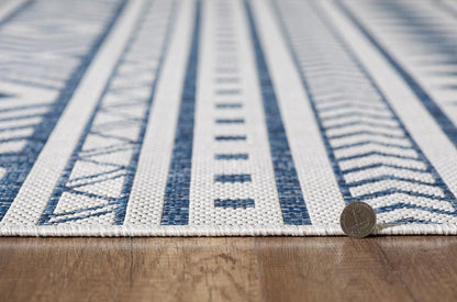 Kas Provo 5776 Ivory Blue Indoor/Outdoor Machine Woven Rug