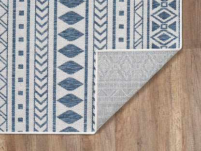 Kas Provo 5776 Ivory Blue Indoor/Outdoor Machine Woven Rug