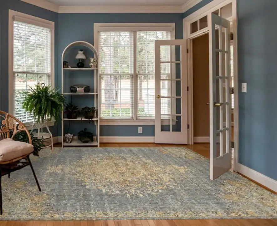 Kas Ria 6825 Slate Grey Traditional Machine Woven Rug