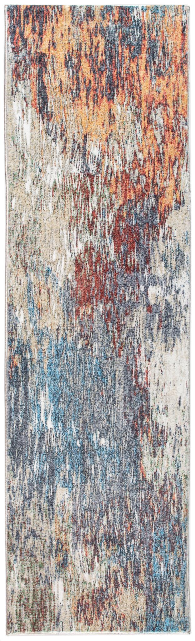 Kas Roxy 2801 Blue Red Transitional Machine Woven Rug
