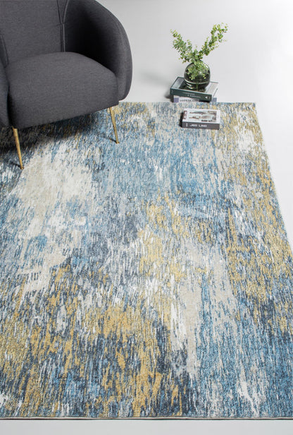 Kas Roxy 2802 Blue Gold Transitional Machine Woven Rug