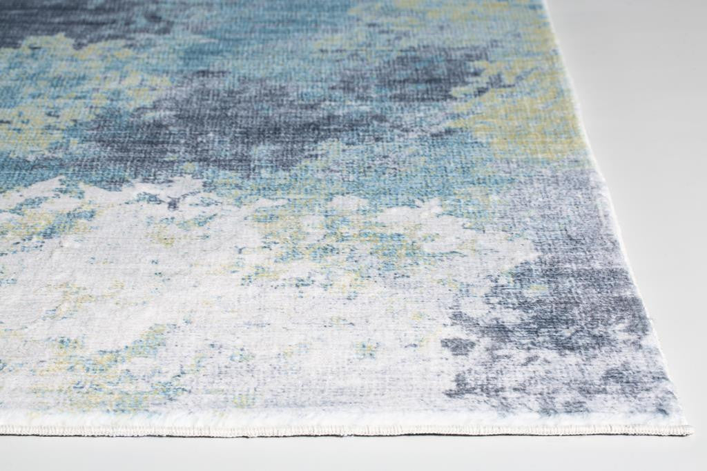 Kas Roxy 2806 Blue Yellow Transitional Machine Woven Rug