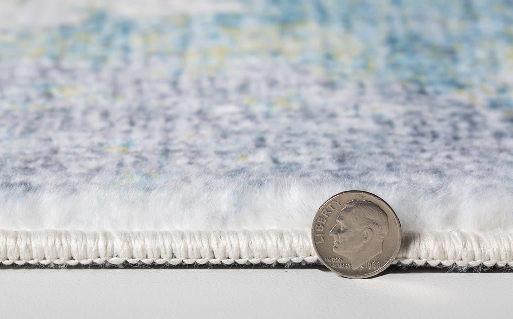 Kas Roxy 2806 Blue Yellow Transitional Machine Woven Rug