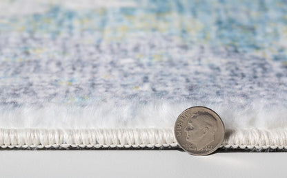 Kas Roxy 2806 Blue Yellow Transitional Machine Woven Rug