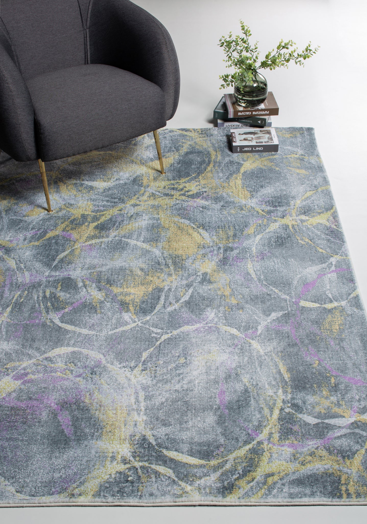 Kas Roxy 2808 Grey Gold Transitional Machine Woven Rug