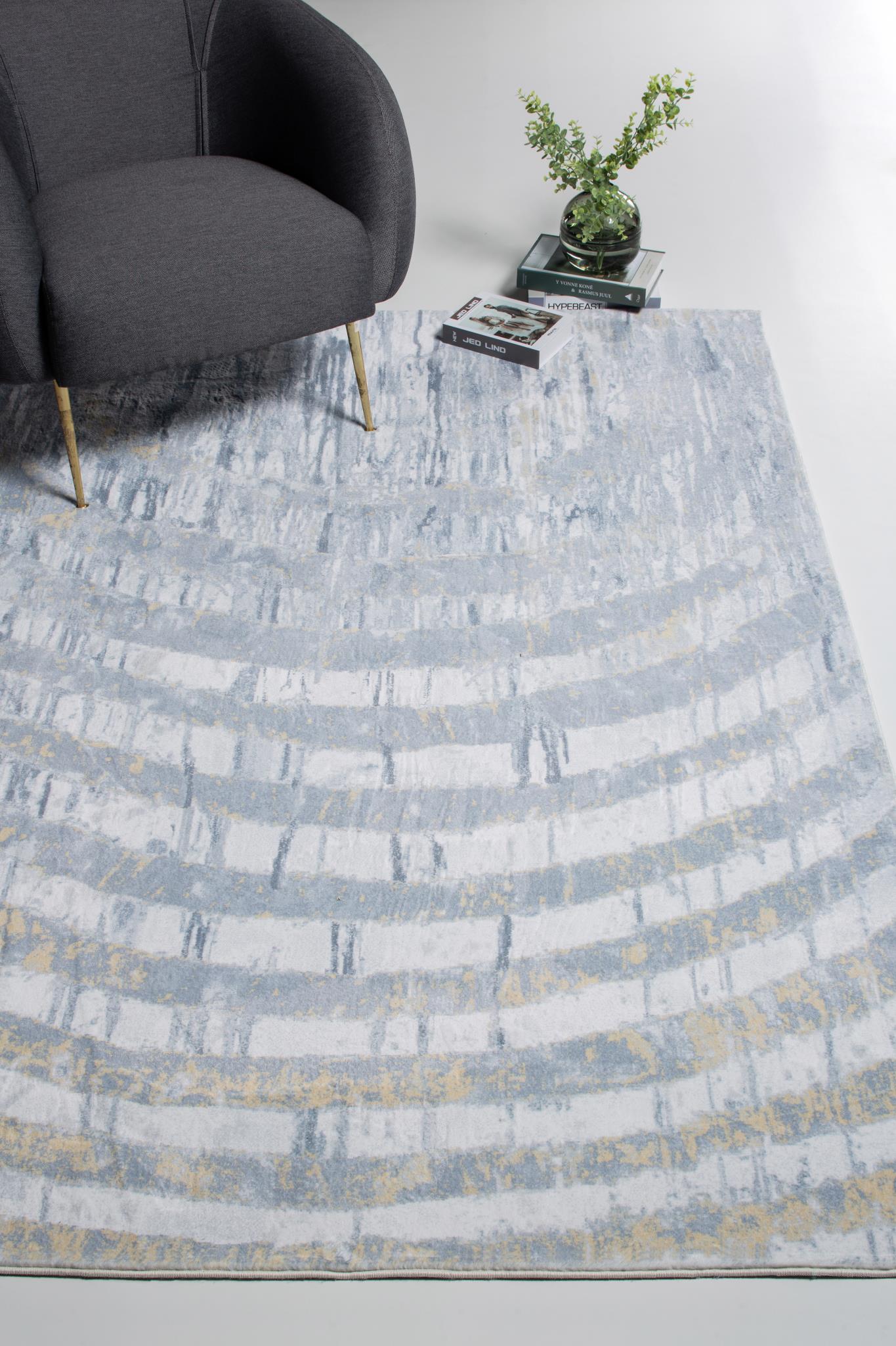 Kas Roxy 2809 Grey Gold Transitional Machine Woven Rug