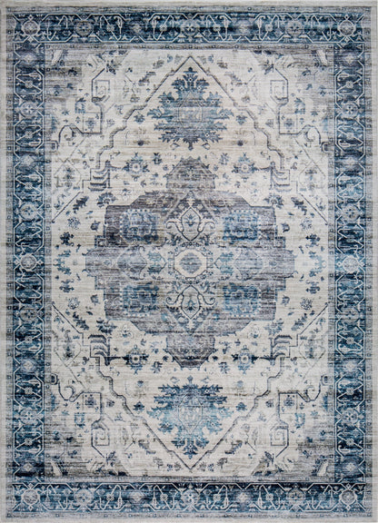 Kas Roxy 2821 Ivory Blue Transitional Machine Woven Rug