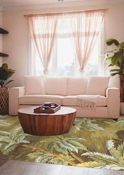 Kas Sparta 3102 Moss Florals & Tropicals Hand Tufted Rug