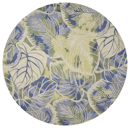 Kas Sparta 3105 Blue Green Florals & Tropicals Hand Tufted Rug