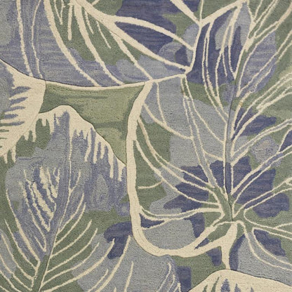 Kas Sparta 3105 Blue Green Florals & Tropicals Hand Tufted Rug