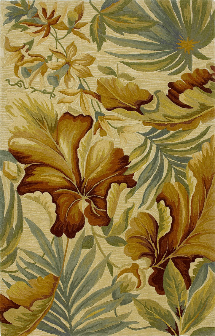 Kas Sparta 3130 Ivory  Florals & Tropicals Hand Tufted Rug