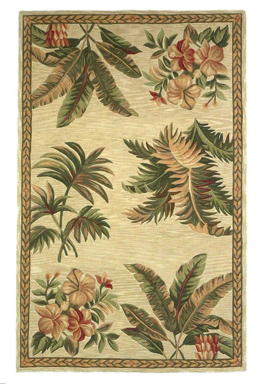 Kas Sparta 3133 Ivory  Florals & Tropicals Hand Tufted Rug