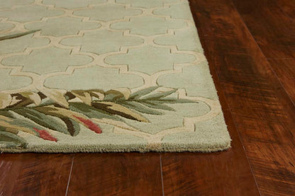 Kas Sparta 3153 Sage Florals & Tropicals Hand Tufted Rug