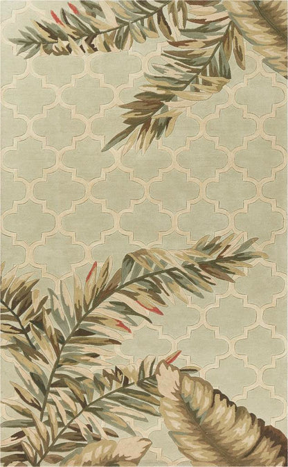 Kas Sparta 3153 Sage Florals & Tropicals Hand Tufted Rug