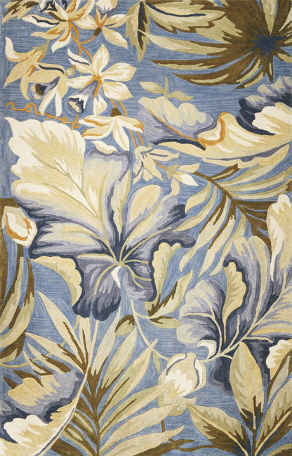 Kas Sparta 3180 Blue Florals & Tropicals Hand Tufted Rug