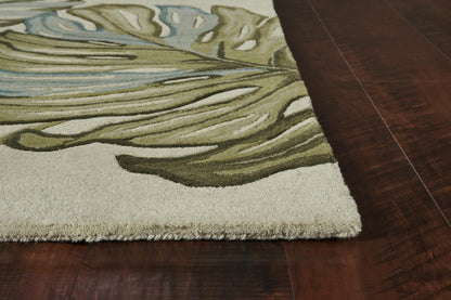 Kas Sparta 3182 Ivory Florals & Tropicals Hand Tufted Rug