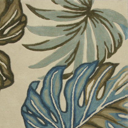 Kas Sparta 3182 Ivory Florals & Tropicals Hand Tufted Rug