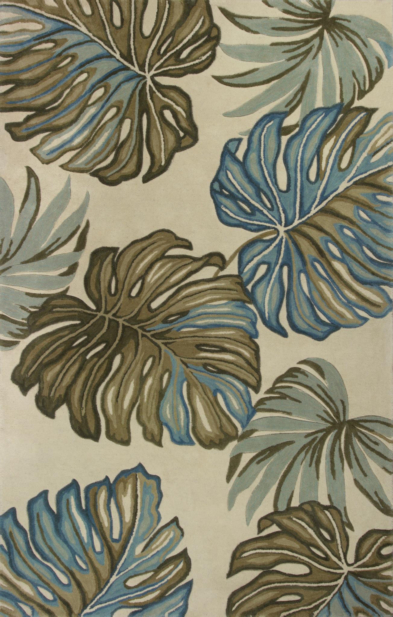 Kas Sparta 3182 Ivory Florals & Tropicals Hand Tufted Rug