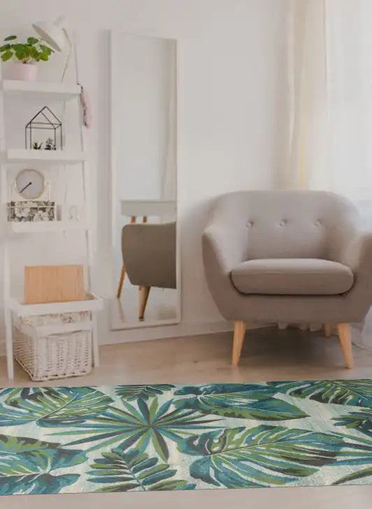 Kas Stella 6253 Teal Green Transitional Machine Woven Rug