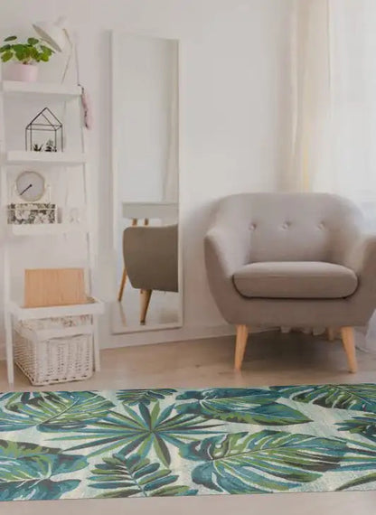 Kas Stella 6253 Teal Green Transitional Machine Woven Rug