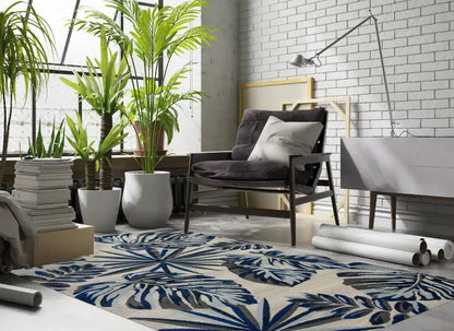 Kas Stella 6254 Grey Blue Transitional Machine Woven Rug