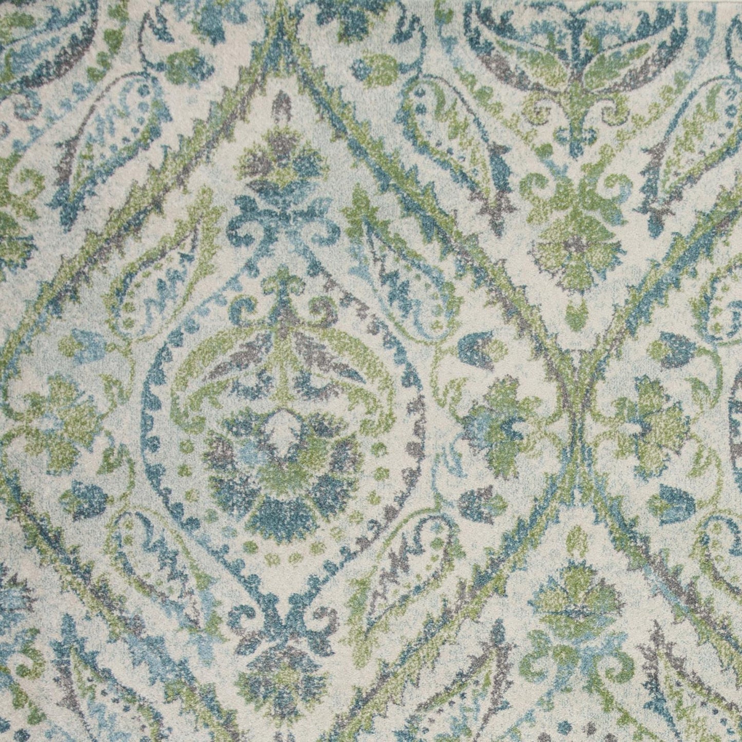 Kas Stella 6256 Ivory Teal Transitional Machine Woven Rug