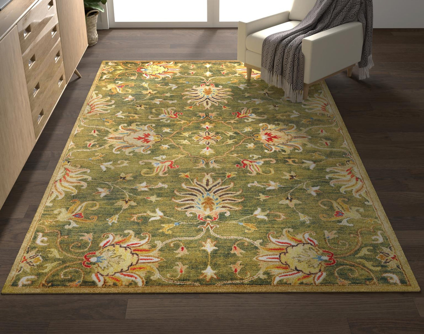 Kas Syriana 6010 Emerald Green Traditional Hand Tufted Rug