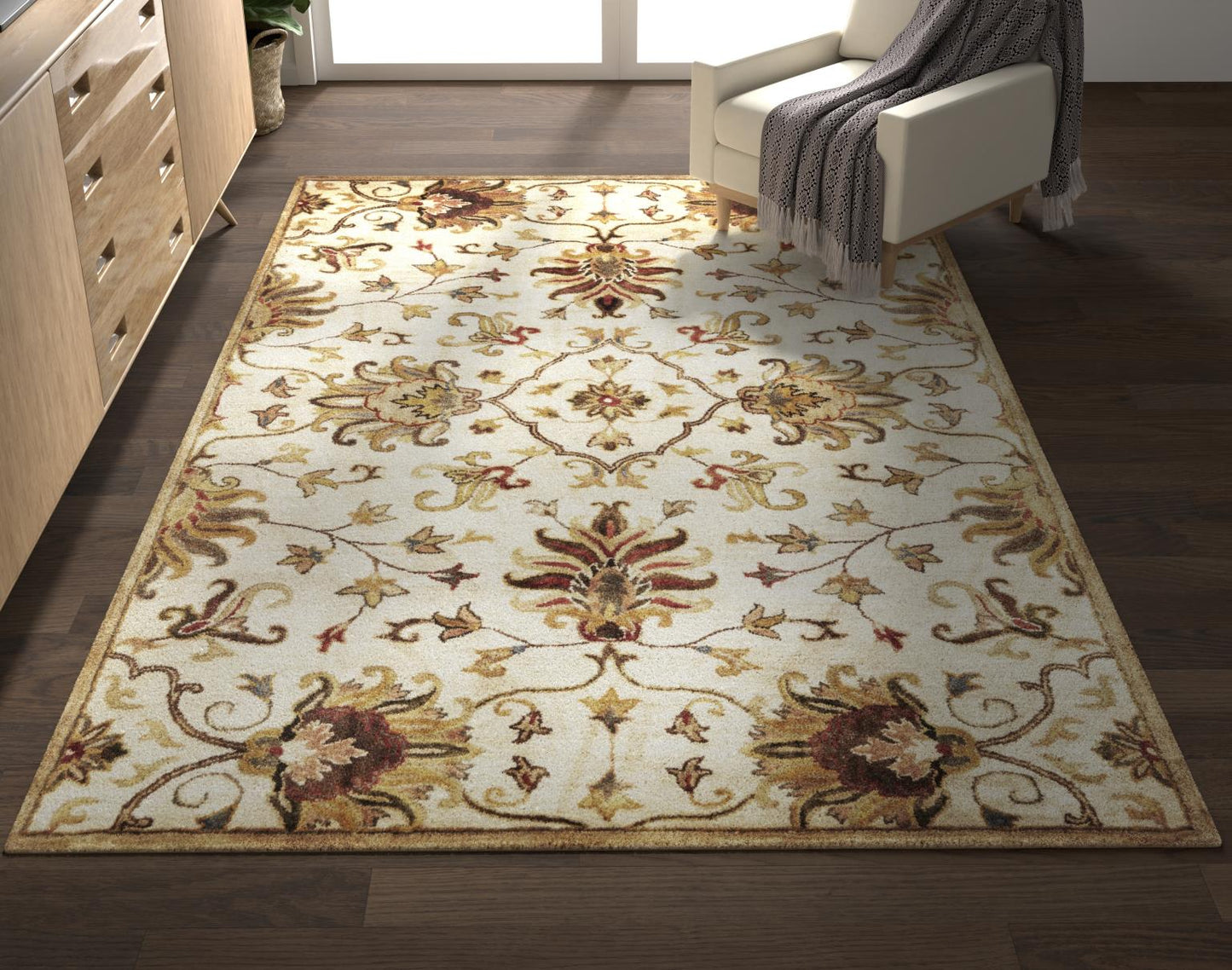 Kas Syriana 6012 Champagne Traditional Hand Tufted Rug