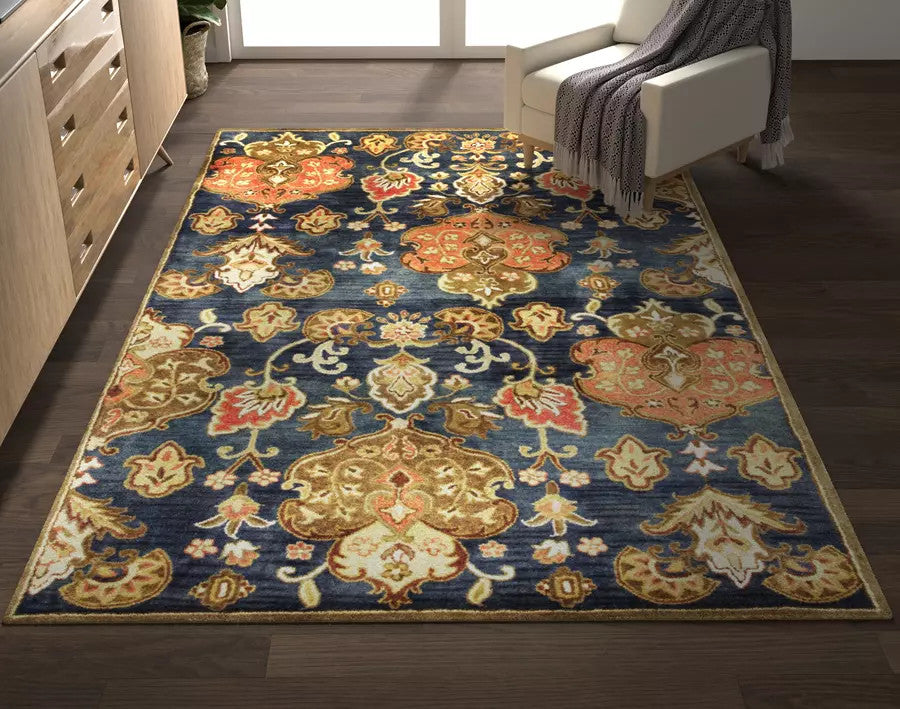 Kas Syriana 6020 Navy Traditional Hand Tufted Rug