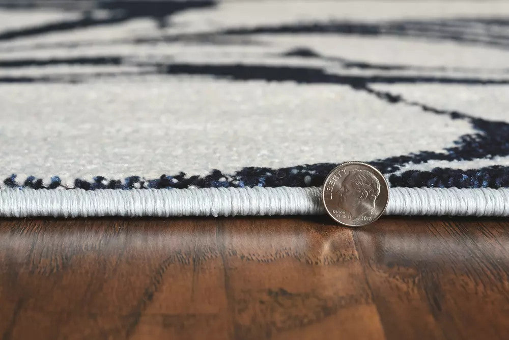 Kas Watercolors 6232 Blue Contemporary Machine Woven Rug