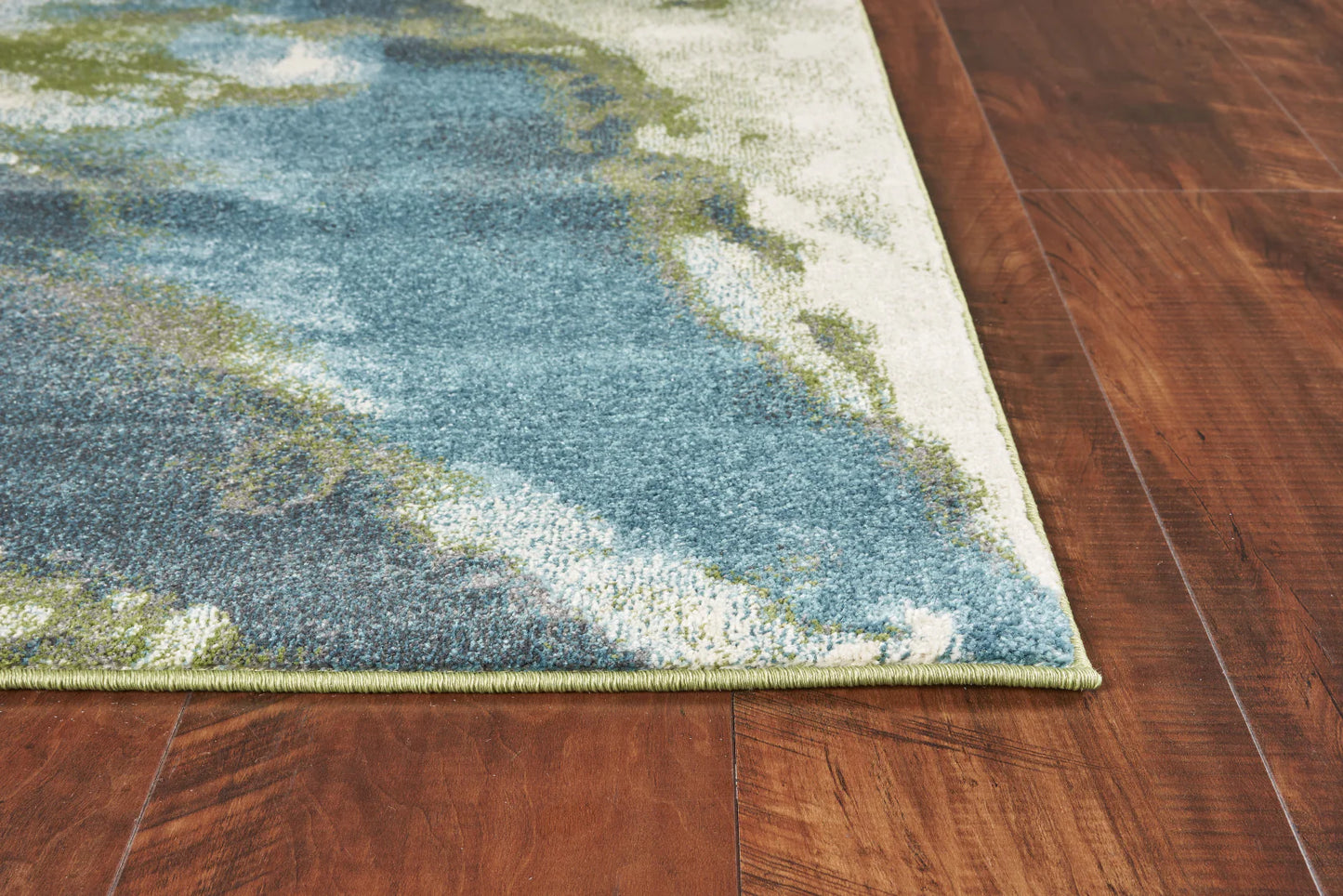 Kas Watercolors 6234 Teal Contemporary Machine Woven Rug